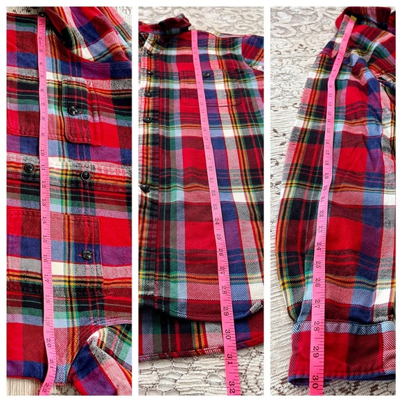 VTG Polo Ralph Lauren Men's M Red Plaid Heavy Flannel Shirt Work Skiing Hiking - Picture 11 of 12